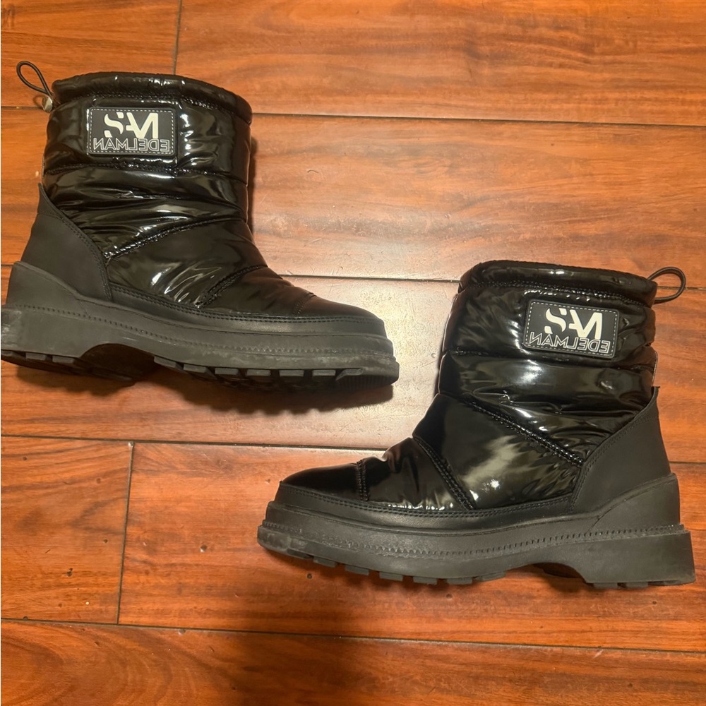 Sam Edelman Black Quilted Puffer Ankle Booties - Picture 3 of 15